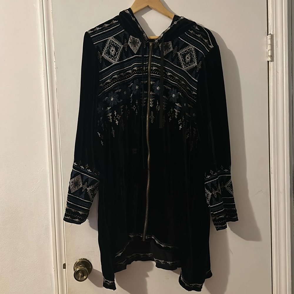 Johnny Was Tina Velvet Hoodie 2X